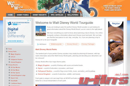 Website preview for: Walt Disney World Resort Tour Guide
