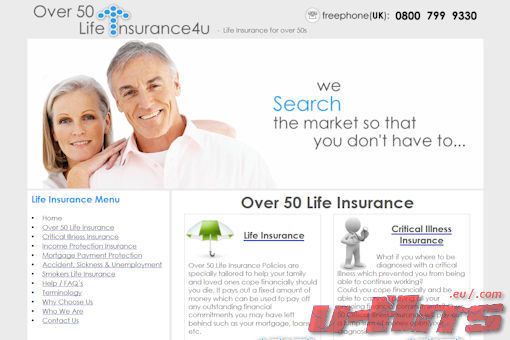 Website preview for: Over 50 Life Insurance 4u UK