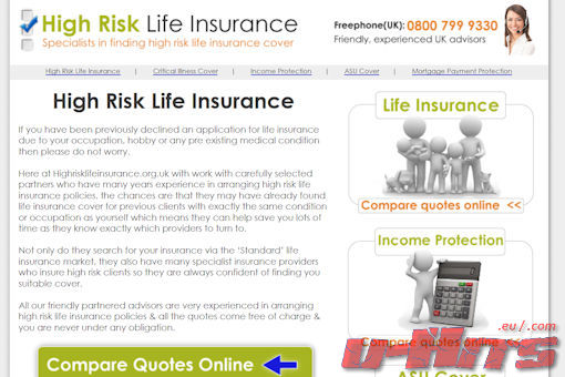 Website preview for: High Risk Life Insurance UK