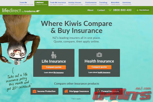 Website preview for: Life Direct NZ