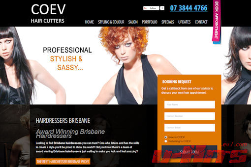 Website preview for: Coev Hairdressers AU