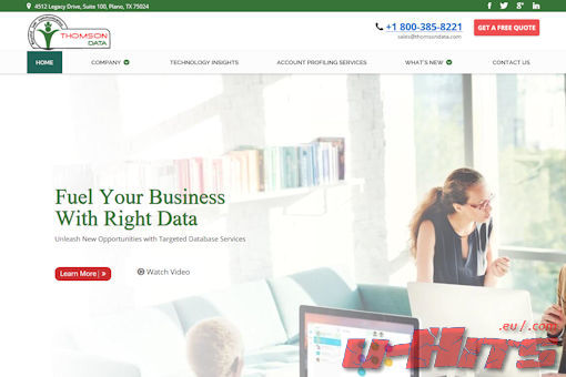 Website preview for: Thomson Data