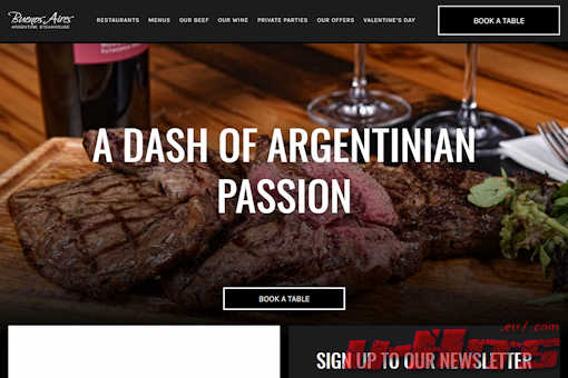 Website preview for: Buenos Aires Argentine Steakhouse